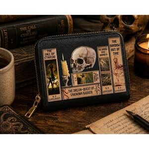 Lovecraftian Black Mini WalletGoth Horror Emo Halloween New Literature